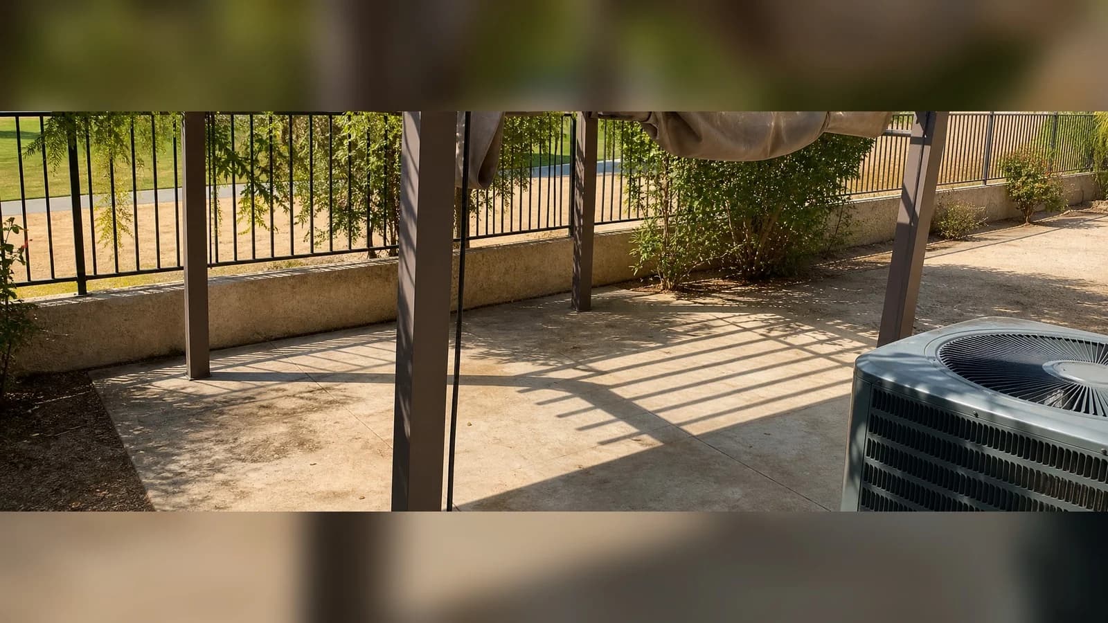 Clean backyard patio pad after the hot tub was removed.